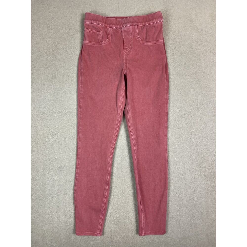 Spanx Jeans Women XS Pink/Red Jean-ish Ankle Leggings Pull On Stretch Adult